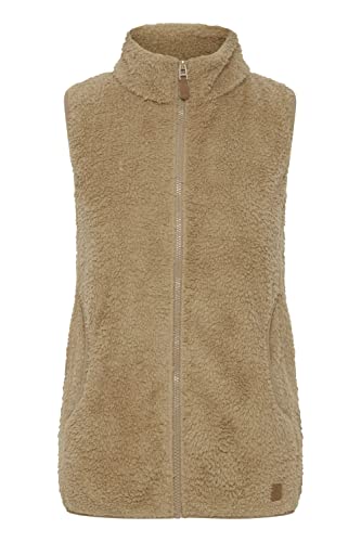 OXMO OXTheri Damen Weste Fleece Outdoor Weste mit Stehkragen, Größe:L, Farbe:Sand (171022) von OXMO