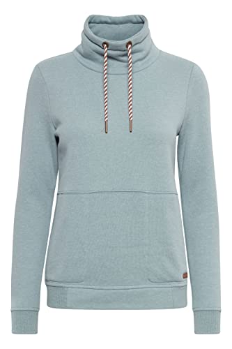 OXMO OXVimpa Damen Sweatshirt Pullover Sweater mit Tube-Kragen, Größe:M, Farbe:Goblin Blue Melange (1840111) von OXMO