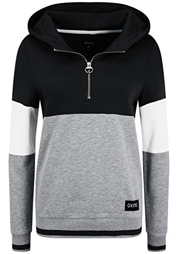 OXMO Omara Damen Kapuzenpullover Hoodie Pullover mit hochabschließender Kapuze, Größe:M, Farbe:Black (194007) von OXMO