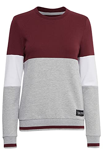 OXMO OXOmaya Damen Sweatshirt Pullover Sweater mit Rundhalsausschnitt, Größe:L, Farbe:Wine Red (191526) von OXMO