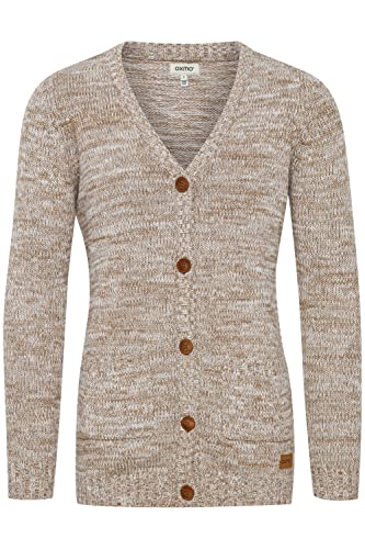 OXMO Philemona Damen Lange Strickjacke Grobstrick Cardigan Longstrickjacke, Größe:L, Farbe:Dune (795409) von OXMO