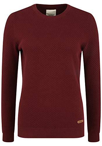 OXMO Sarah Damen Strickpullover Feinstrick Pullover mit Rundhals-Ausschnitt, Größe:XXL, Farbe:Wine RED (790985) von OXMO