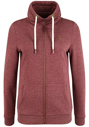 OXMO Vicky Damen Sweatjacke Hoodie mit Tubekragen, Größe:M, Farbe:Wine R Mel (7989853) von OXMO