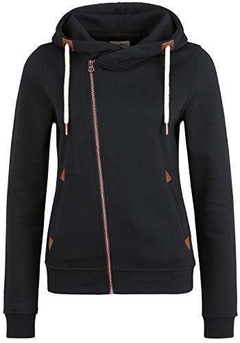 OXMO Vicky Damen Sweatjacke Kapuzenjacke Hoodie mit Kapuze, Größe:M, Farbe:Black (799000) von OXMO