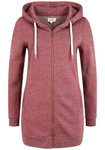 OXMO Vicky Vicky Straight Zip Damen Sweatjacke Kapuzenjacke Hoodie mit Kapuze, Größe:L, Farbe:Wine R Mel (7989853) von OXMO