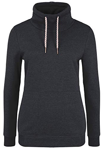 OXMO Vimpa Damen Sweatshirt Pullover Sweater mit Tube-Kragen, Größe:S, Farbe:DAR Grey M (798288) von OXMO