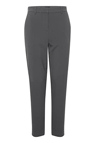 OXMO by OXDovine Damen Hose Stoffhose mit Stretch Regular Fit, Größe:38, Farbe:Dark Grey Melange (200456) von OXMO