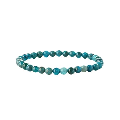 OZEO Bergkristall Armband, Natürliche Blaue Apatit-Stein-Armbänder Mode 6 Mm Runde Perlen Chakra-Armband Elastische Energie-Edelstein-Armbänder Balance Yoga-Schmuck Für Frauen Männer von OZEO