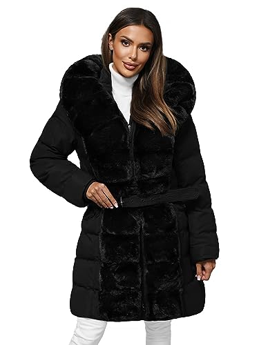 OZONEE Damen Winterjacke Jacke Winter Farbvarianten Übergangsjacke Warm Bomberjacke Steppjacke Wintermantel Daunenjacke Leichte Outdoor Puffer Jacket Übergangs JS/5M3158Z/392 SCHWARZ S von OZONEE