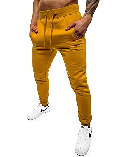 OZONEE Herren Jogginghose Hose Sport Trainingshose Sporthose Freizeithose Unifarbe Herrenhose Sweatpants Fitnesshose Sweathose Fußballhose Jogpants Joggpants JS/XW01 Camel M von OZONEE