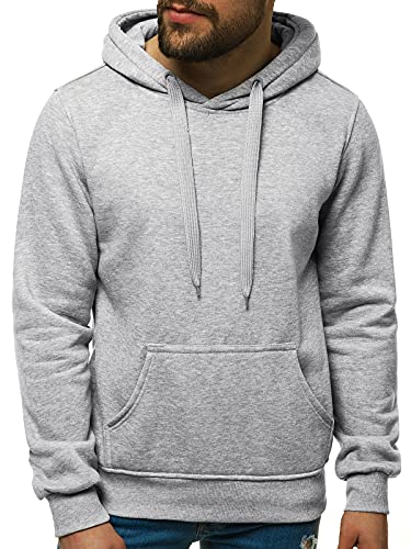 OZONEE Herren Kapuzenpullover Sweatjacke Sweatshirt Farbvarianten Kapuzenjacke Kapuzenpulli Kapuze Langarm Hoodie Sport Style Casual Fitness Training Motiv JS/2009Z GRAU M von OZONEE