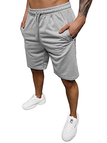 OZONEE Herren Sporthose Kurz Shorts Sweatpants Trainingshose Kurze Hose Bermuda Sportshorts Jogginghose Freizeithose Sweatshorts Herrenhose Sport JS/8K100Z/2 GRAU M von OZONEE