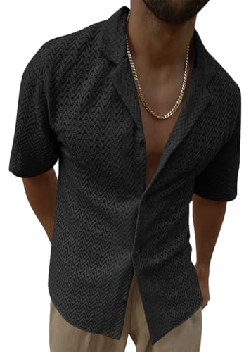 Oanviso Herren Freizeithemd Button Down Kurzarmhemd Hohl Gestricktes Hemd Einfarbiges Revershemd Business Hemden Lässiges Atmungsaktives Hemd Strand Hawaiihemd Sommer Bequem Shirts B Shwarz L Oanviso Herren Freizeithemd Button Down Kurzarmhemd Hohl Gestricktes Hemd Einfarbiges Revershemd Business Hemden Lässiges Atmungsaktives Hemd Strand Hawaiihemd Sommer Bequem Shirts B Shwarz L von Oanviso