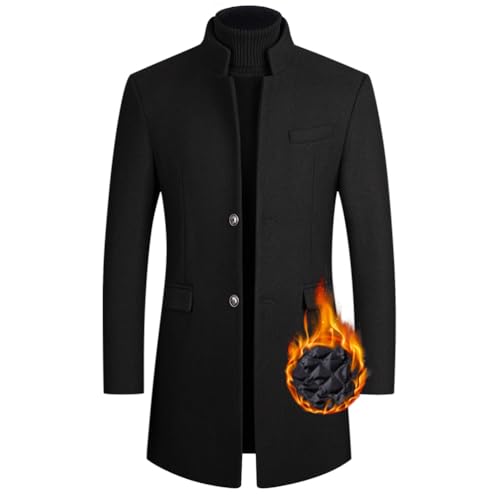 Oanviso Herren Mäntel Businessmantel mit Stehkragen und Taschen Klassisch Einfarbig Trenchcoat Eleganter Mode Mantel Lässiger Dicker Mantel Warme Outdoorjacke Winter Übergangsmantel B Schwarz XL Oanviso Herren Mäntel Businessmantel mit Stehkragen und Taschen Klassisch Einfarbig Trenchcoat Eleganter Mode Mantel Lässiger Dicker Mantel Warme Outdoorjacke Winter Übergangsmantel B Schwarz XL von Oanviso