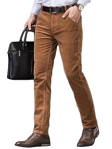Oanviso Hosen für Herren Business Anzughose Slim Fit Cordhose Stretch Warme Chino Hosen mit Taschen Herbst Klassisch Geschnittene Hose Elegante Anzug Hose Einfarbig Freizeithose A Khaki L Oanviso Hosen für Herren Business Anzughose Slim Fit Cordhose Stretch Warme Chino Hosen mit Taschen Herbst Klassisch Geschnittene Hose Elegante Anzug Hose Einfarbig Freizeithose A Khaki L von Oanviso