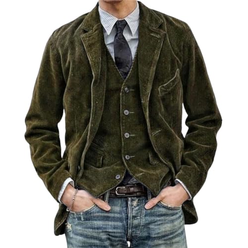 Oanviso Jacke Cord Herren Sakko Retro Blazer aus Cord Freizeitanzug mit Taschen Elegante Anzugjacke Regular Fit Freizeitjacke Männer Einfarbig Mantel Revers Herbst B Grün XL Oanviso Jacke Cord Herren Sakko Retro Blazer aus Cord Freizeitanzug mit Taschen Elegante Anzugjacke Regular Fit Freizeitjacke Männer Einfarbig Mantel Revers Herbst B Grün XL von Oanviso