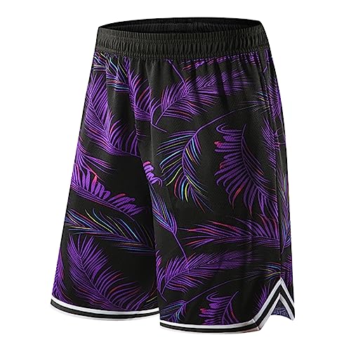 Oanviso Shorts Basketball Herren Kurze Hose Elastische Sports Shorts Sommer Shorts Loose Classic Basketball Trainingsshorts mit Taschen Casual Laufshorts Jogging Netzgewebe Atmungsaktiv C 01 L von Oanviso