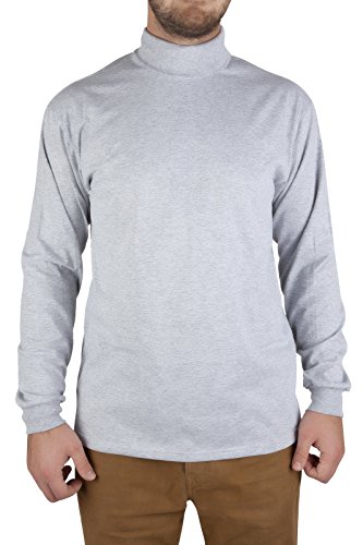 Herren Langarmshirt Rollkragen Rolli aus hochwertig, Softer Baumwolle O42 (XL, Melange) von Oasi