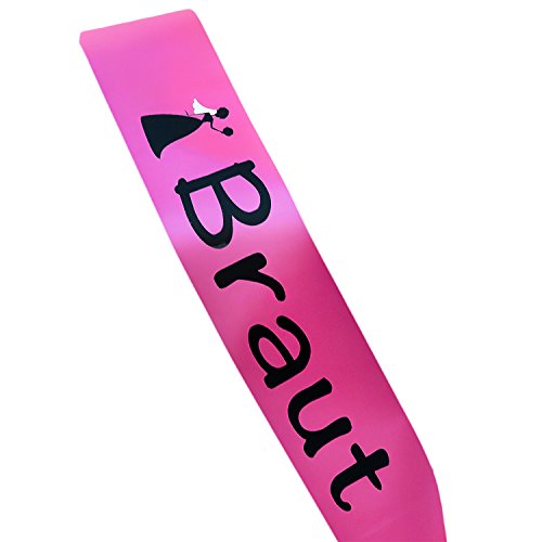 Oblique Unique Braut JGA Schärpe Junggesellenabschied - Braut mit Strauß - Hen Party Sash Bride To Be von Oblique Unique