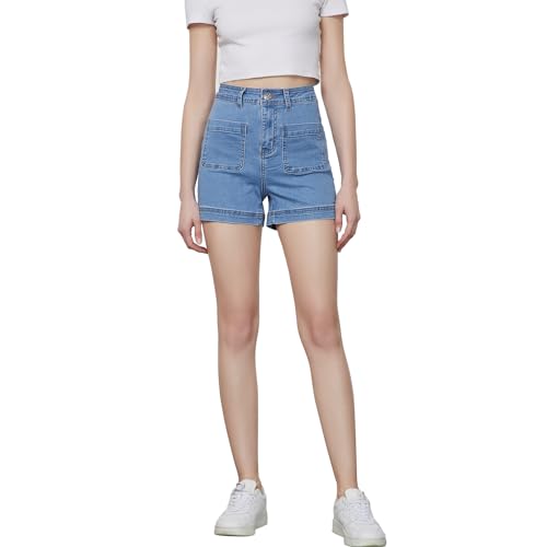 Ocimcia Damen High Waist Jeans Shorts - Bequem und stylisch für Sommer, Sport und Outdoor! Knielang und kurz, Damen-Shorts von Ocimcia