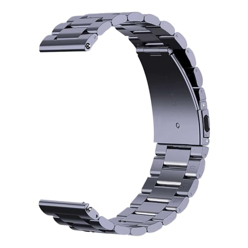 OcioDual Stainless Steel bracelet, Uhrenarmband Edelstahl, Farbe Dunkelgrau, Kompatibel mit herkömmlichen und intelligenten Uhren mit langer Lebensdauer 20mm von OcioDual