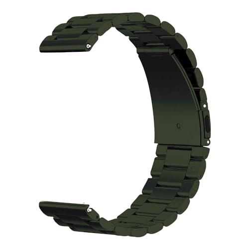 OcioDual Stainless Steel bracelet, Uhrenarmband Edelstahl, Farbe Dunkelgrün, Kompatibel mit herkömmlichen und intelligenten Uhren mit langer Lebensdauer 22 mm von OcioDual