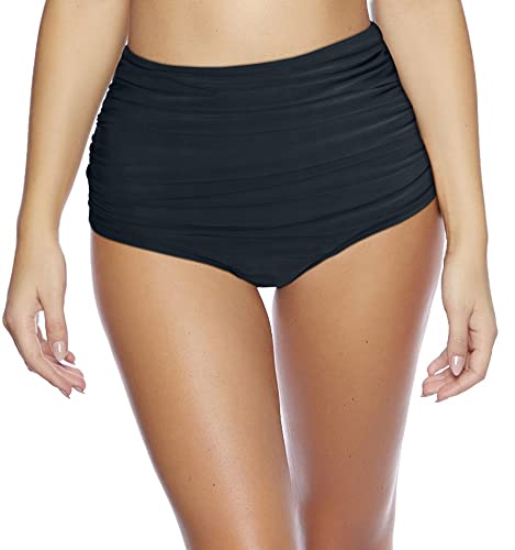 Octopus Damen Bikinislip Elegante/Figurumspielende/Bikinihose/High Waist Slip f5675 Farbe: S24(sw) High Waist Slip Schwarz, Gr. 42 von Octopus