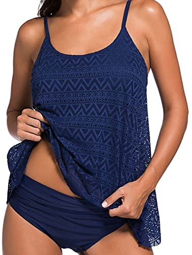 Octopus Figurumspielende Bademode im Oversize Look Tankini mit Slip f5592 Farbe: T18(ma)-S4(ma) Tankini Blau, Slip Blau, Gr. 40 von Octopus