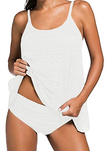 Octopus Figurumspielende Bademode im Oversize Look Tankini mit Slip f5592 Farbe: T18(wei)-S4(wei) Tankini Weiss, Slip Weiss, Gr. 48 von Octopus