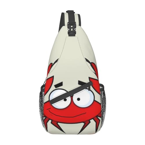 Cooler Retro-Totenkopf-Grafikdruck, Umhängetasche, Schultertasche, Rucksack für Damen, Reisen, Wandern, Brusttasche, Tagesrucksack, Cartoon Krabbe, Einheitsgröße von OdDdot