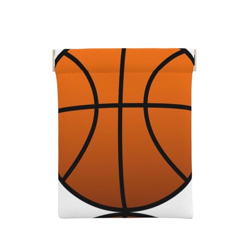 Münzgeldbörse aus Leder, mit schwarzen Blättern, kleine Kleingeldtasche, Geldbörse für Männer und Frauen, Basketball, Einheitsgröße, Münztasche von OdDdot