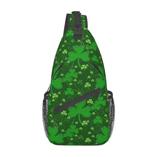 Umhängetasche mit Sonnenblumen-Aufdruck, Schultertasche, für Damen, Reisen, Wandern, Brusttasche, Tagesrucksack, Hintergrund St. Patrick's Day Glitter, Einheitsgröße von OdDdot