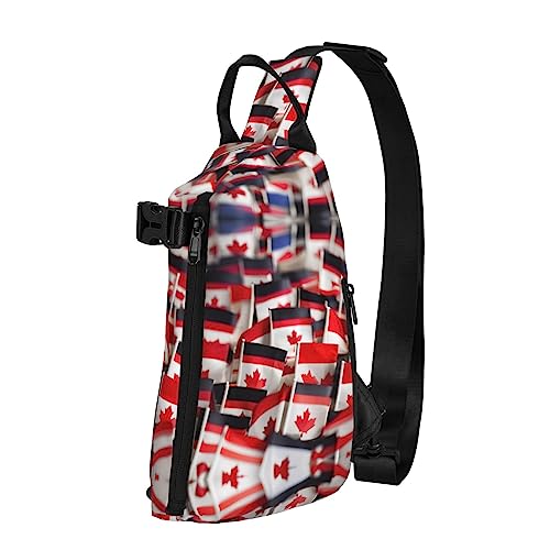 Wasserdichte Polyester-Gürteltasche, langlebig und leicht, Crossbody-Schultertasche für Damen, ideal für Reisen, Alpaka Lama, Kleine kanadische Flaggen, Einheitsgröße von OdDdot