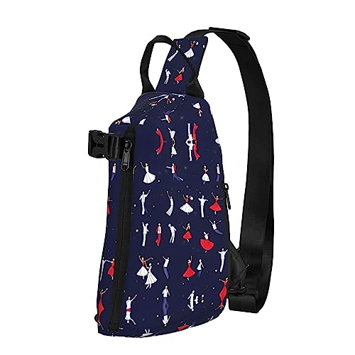 Wasserdichte Polyester-Gürteltasche, langlebig und leicht, Crossbody-Schultertasche für Damen, ideal für Reisen, Bierschaum, Ballsaal Tanzmuster, Einheitsgröße von OdDdot