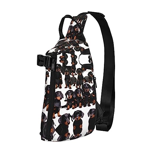 Wasserdichte Polyester-Gürteltasche, langlebig und leicht, Crossbody-Schultertasche für Damen, ideal für Reisen, Feuerwehrmann, Feuerwehrmann, Dackel Weiner Hund, Einheitsgröße von OdDdot