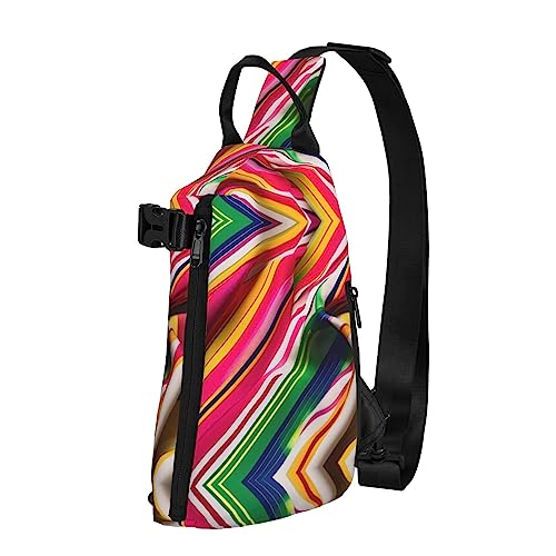 Wasserdichte Polyester-Gürteltasche, langlebig und leicht, Crossbody-Schultertasche für Damen, ideal für Reisen, Muschel, Seestern, Rainbow Stripe, Einheitsgröße von OdDdot