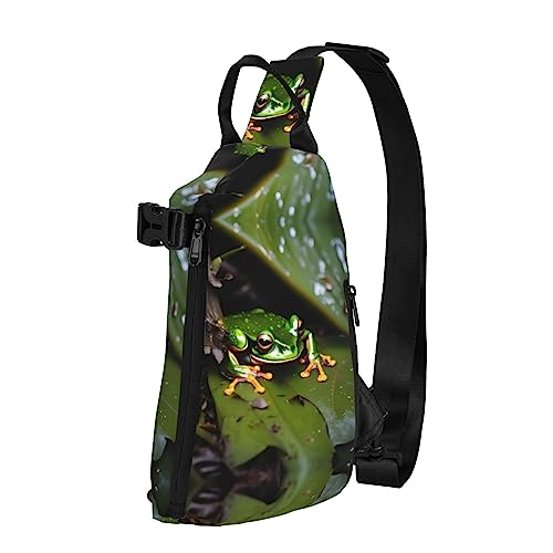 Wasserdichte Polyester-Gürteltasche, langlebig und leicht, Crossbody-Schultertasche für Damen, ideal für Reisen, Stiefmütterchen, Perfektionsdruck, Frieden Baum Frosch, Einheitsgröße von OdDdot