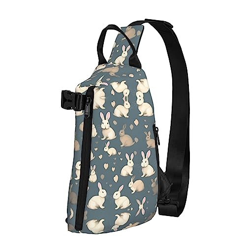 Wasserdichte Polyester-Gürteltasche, langlebig und leicht, Crossbody-Schultertasche für Damen, ideal für Reisen, roter Marienkäfer, Kaninchen Hintergrund, Einheitsgröße von OdDdot