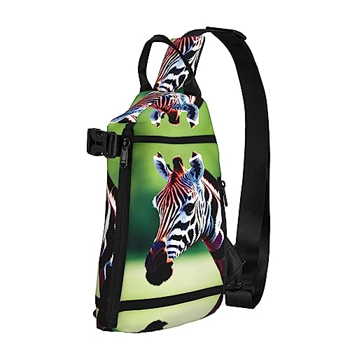 Wasserdichte Polyester-Gürteltasche, langlebig und leicht, Crossbody-Schultertasche für Damen, ideal für Reisen im Flugzeug in den Abendlichtern, Zebra und Giraffe, Einheitsgröße von OdDdot