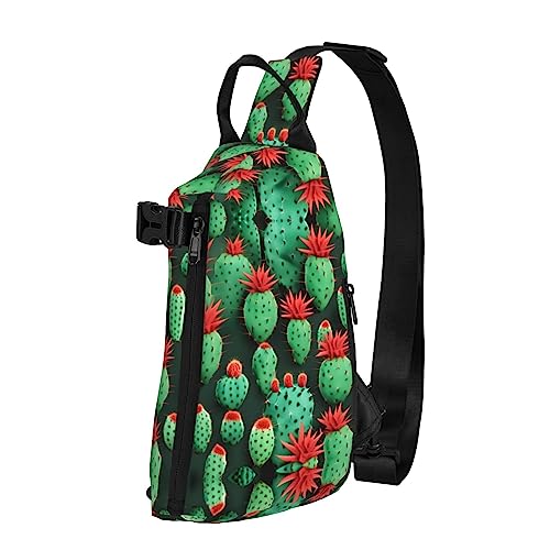 Wasserdichte Polyester-Gürteltasche, langlebig und leicht, Crossbody-Schultertasche für Damen, ideal für Reisen mit Ozeanwellen, Viele kleine Kaktuskunst, Einheitsgröße von OdDdot