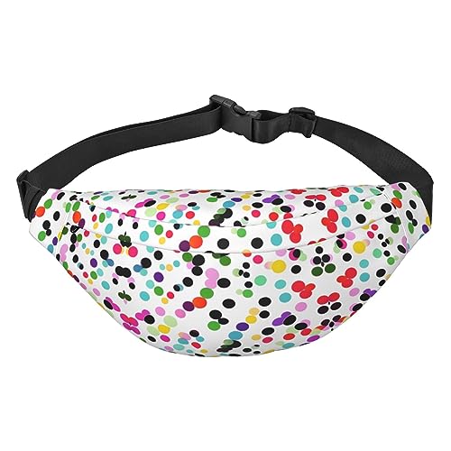 Wasserdichte Gürteltasche aus Polyester, leichte und langlebige Umhängetasche für Damen und Herren, japanisches Sushi, Schwarz, Twister Polka Dots, Einheitsgröße von Odddot