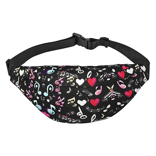 Wasserdichte Polyester Bauchtasche mit - leichte und langlebige Umhängetasche für Damen und Herren Orca Killer Whale, Musiksymbole Lovely, Einheitsgröße von Odddot