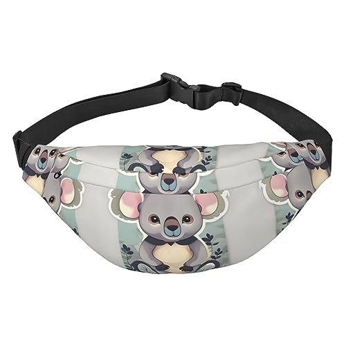 Wasserdichte Polyester Bauchtasche mit - leichte und langlebige Umhängetasche für Männer und Frauen Mitte des Jahrhunderts moderne Kunst Katze, Hübsches Koala, Einheitsgröße von Odddot