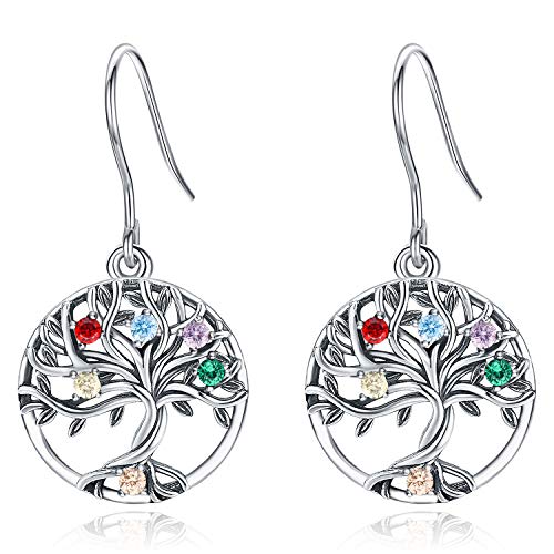 Baum des Lebens Ohrringe für Frauen, 925 Sterling Silber Ohrringe Cubic Zirkonia Schmuck Originelles Design Symbolisieren Glück und Erneuerung, Allergiefrei, Geschenke für Mama/Freundin/Frau/Tochter von Odinstone