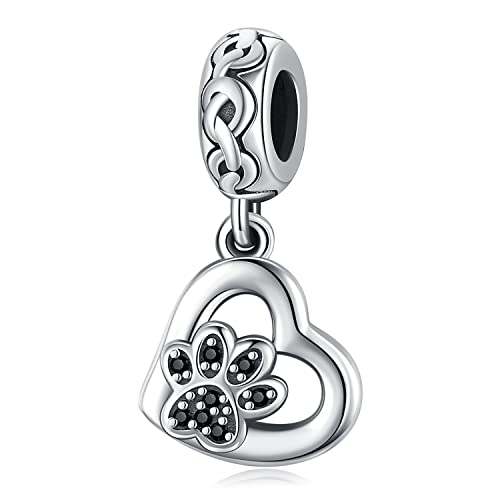 Pandora Charms Hund 925 Sterling Silber Charms für Armband Herz Pfote Charm Anhänger für Armband von Odinstone