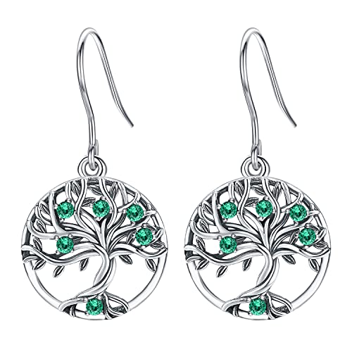 Damen Ohrringe Baum des Lebens Ohrringe 925 Sterling Silber Lebensbaum Ohrringe, Allergiefrei Schmuck Geschenke für Frauen Mutter von Odinstone