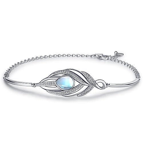 Odinstone Armbänder für Frauen, 925 Sterling Silber Mondstein Armband Einstellbare Frauen Charme Link Armband Schmuck Geburtstag Jahrestag Graduierung Geschenke für ihre Mutter Frau von Odinstone