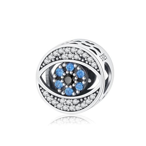 Odinstone Evil Eye Charm Bead 925 Sterling Silber Bead Charms für Damen Schutz Blau Spirituellen Türkischen Retro-Stil Charm Schmuck Geschenk für Frauen Mädchen von Odinstone