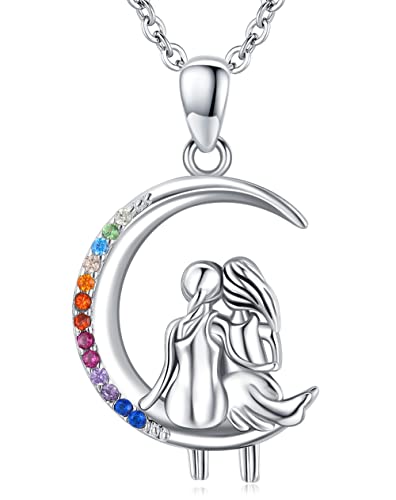 Schwester Geschenk 925 Sterling Silber Schwester Halskette Anhänger Schwester Kette, Immer meine schwester für immer mein freund Freundschaft Schmuck Geschenk für Frauen Mädchen Freunde (04) von Odinstone