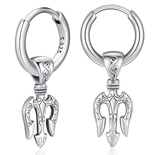 Unisex Creolen Silber 925 Klein Kreolen Gothic Ohrringe für Herren Sleeper Ohrringe Geburtstag Geschenke Schmuck für Männer Damen von Odinstone